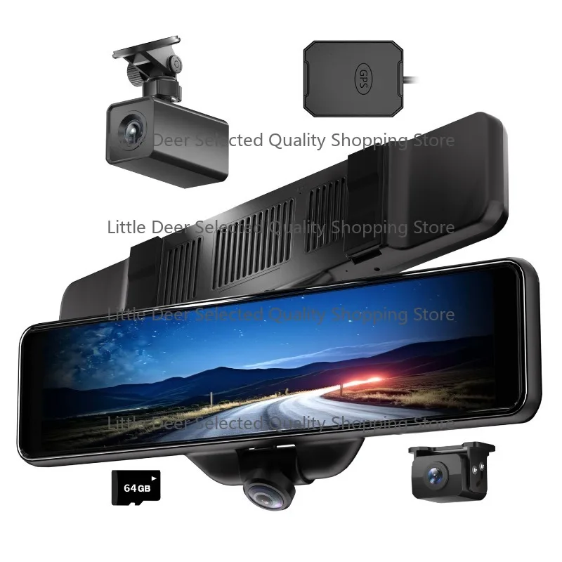 Car Dash Cam Camera Dvr Ips Mirror 360 Degree View With 4 Cameras Recording Dvr Video Recorder