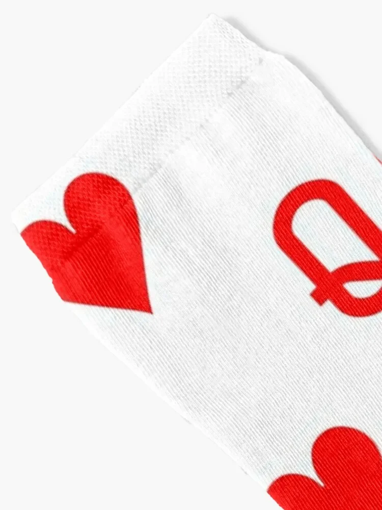 Queen of Hearts Playing Card - Magician & Poker Player Socks luxury winter gifts loose Socks Ladies Men's