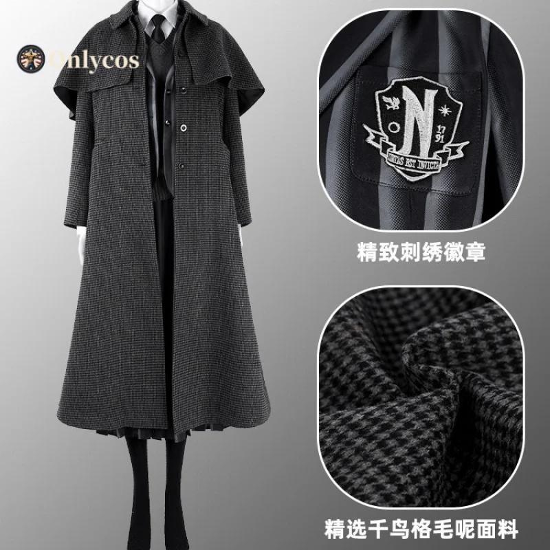 

Addams Cosplay Wednesday Season 2 Costume Full Set College Uniform Props Accessories Women Halloween Carnival Party