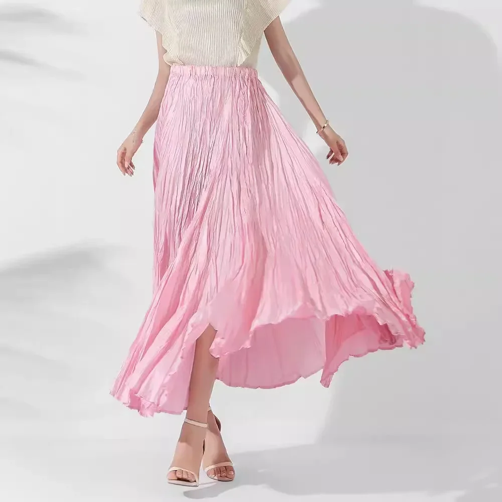 

Miyake Pleated 2024 New Handmade Pleated Skirt for Women Square Dance Oversized Swing Fashion Temperament Loose Casual Skirt