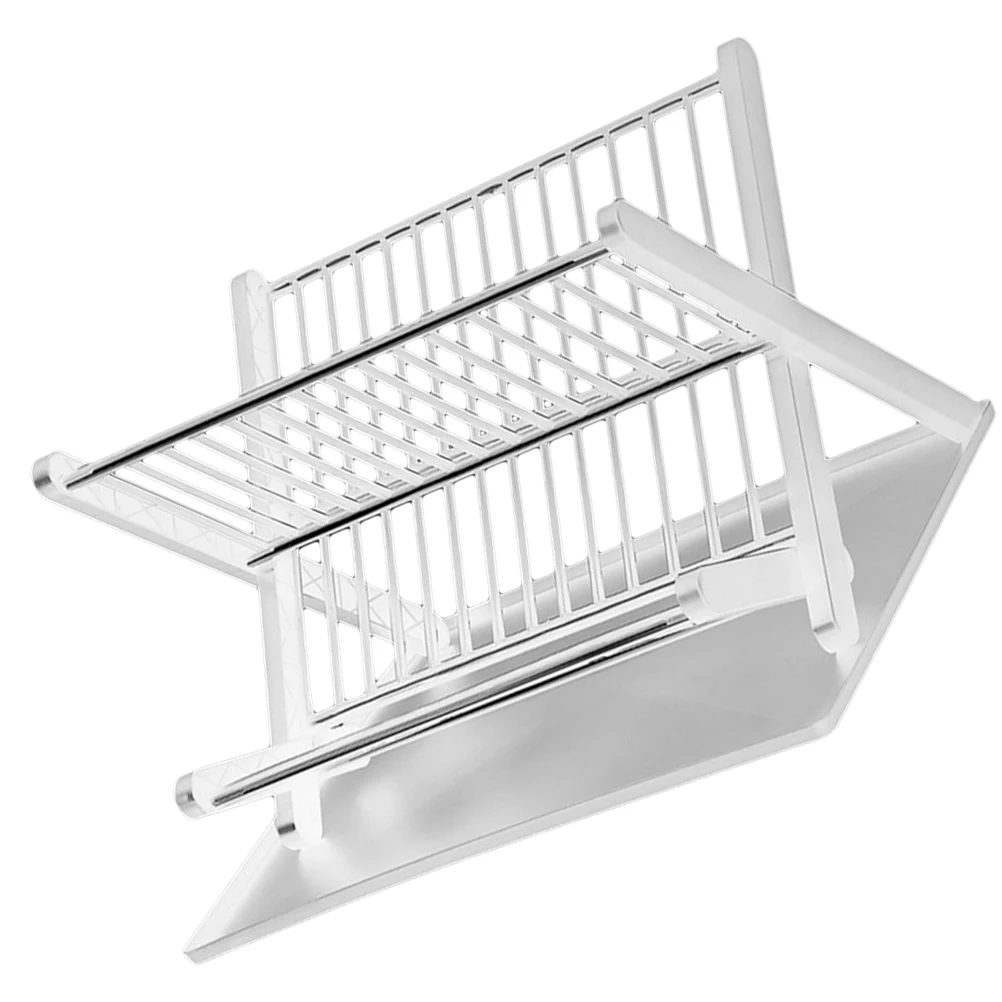 

Kitchen Rack Dish Foldable Drying Racks Folding for Dishes Plate Bowl Desktop Plates Dryer