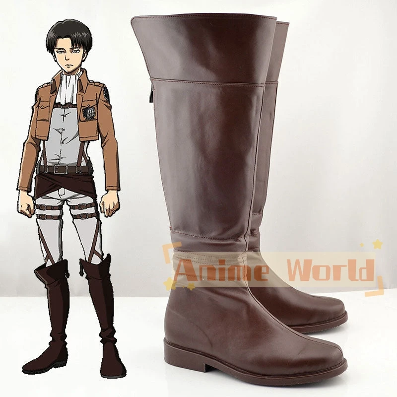 Levi Ackerman Eren Yeager Mikasa Ackerman Shoes Cosplay Boots Halloween Carnival Boots Custom Made