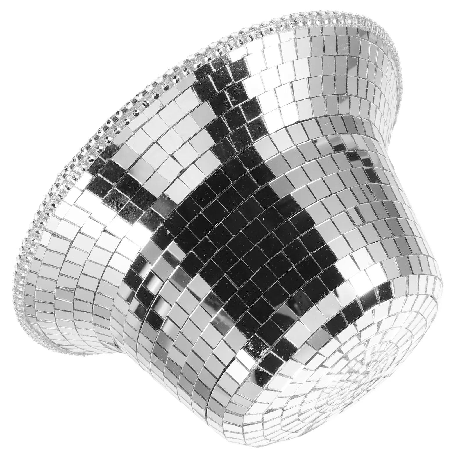 

Mirror Cowgirl Bucket Hat Cloth Glass Material Disco Party Hat for Women Music Festival Halloween Night Club Accessories