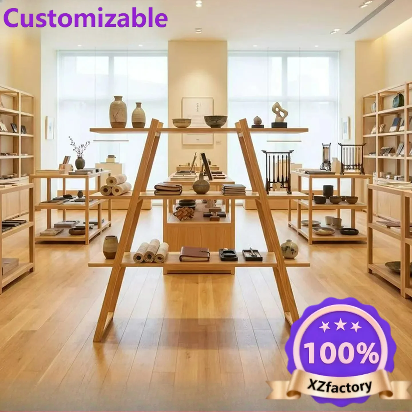 Factory Direct 2026 Multi-layer Nakajima Display Stand Solid Wood Exhibition  Stand Bag  Art Exhibition Commercial