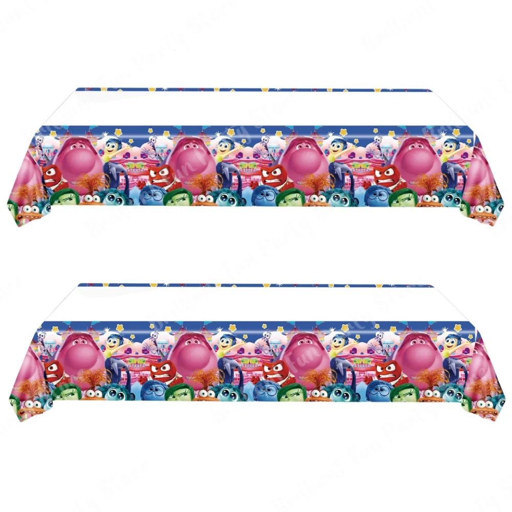 Disney Inside Out Tablecloth, Disposable Plastic TableCover for Kids, Baby Shower, Birthday Party Decorations, 70 