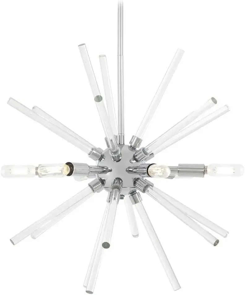 

Lighting P1791-077 Spiked - 18" Six Light Pendant, Chrome with Clear Glass