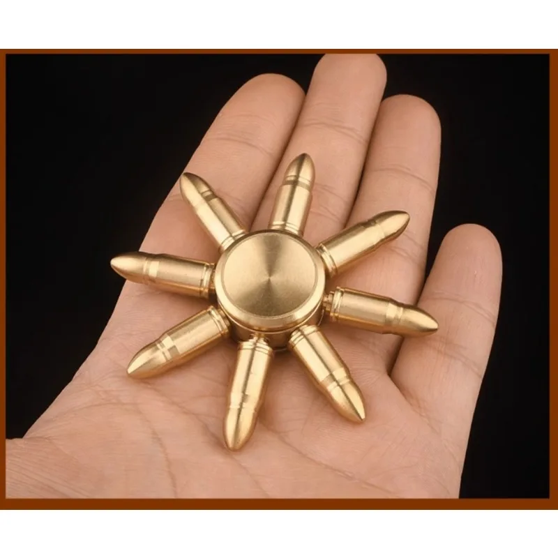 Gyro Brass Rotate Portable Hand Play Metal Bullet Pure Copper Handle Decoration Pass the time