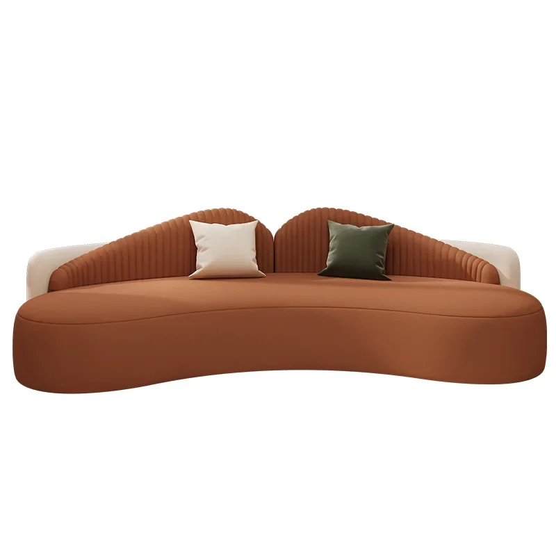 Nordic beauty salon reception technology cloth small apartment curved sofa