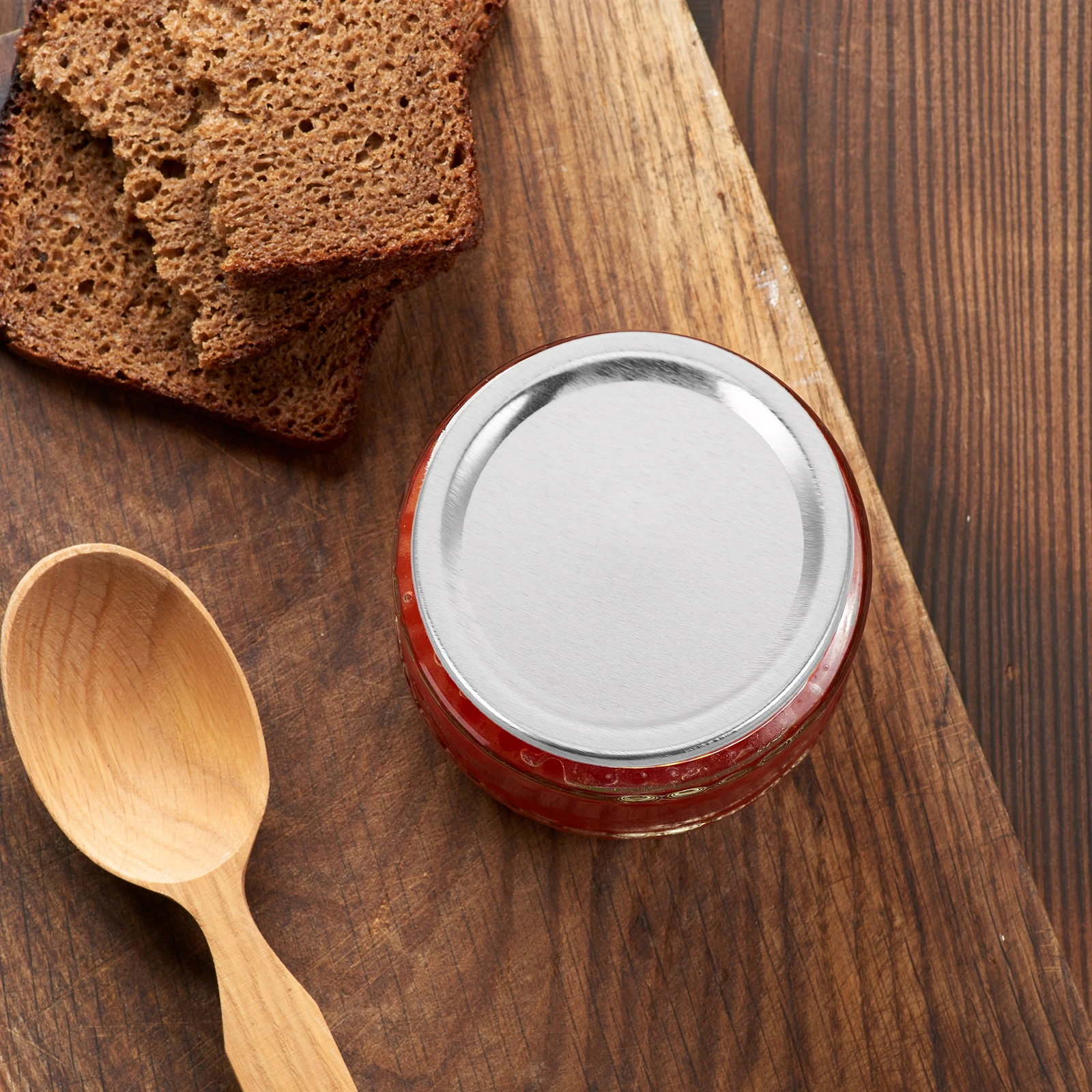 

50Pcs Mason Jar Lids Tinplate Split-Type Canning Covers Leak-Proof Metal Sealing Caps for Wide Mouth Glass Jars Fresh Food