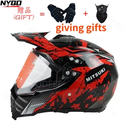 The New Off-road Motorcycle Racing Road Dual-use Helmet Four Seasons Rally Helmet Full Face Hat Cascos Para Moto
