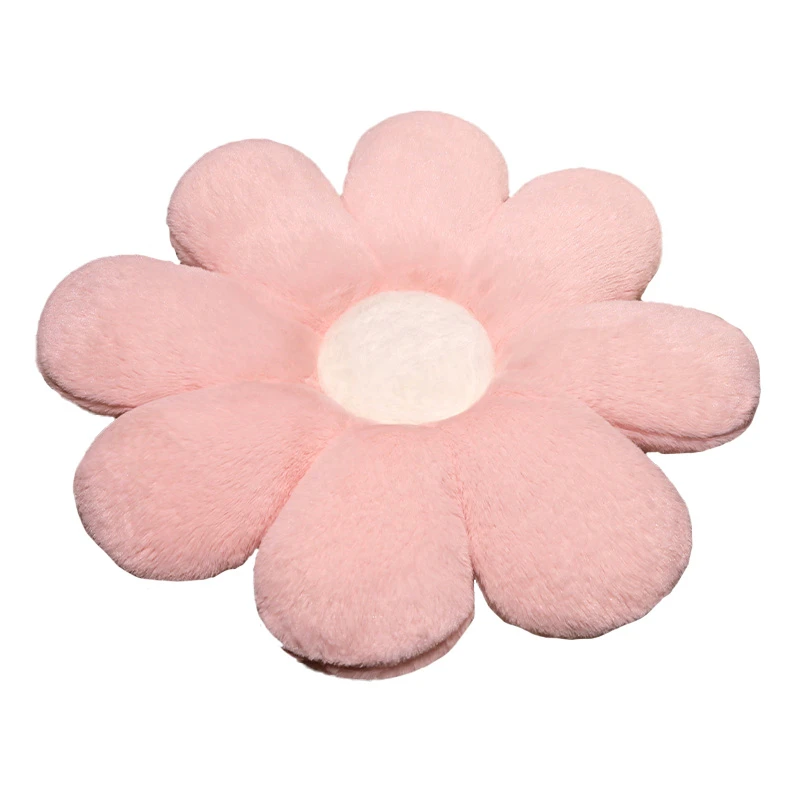 Kawaii Colorful Daisy Plush Plant Pillow Lifelike Sunflower Seat Cushion Yellow Pink Beige Chair Flower Pillow Home Decoration