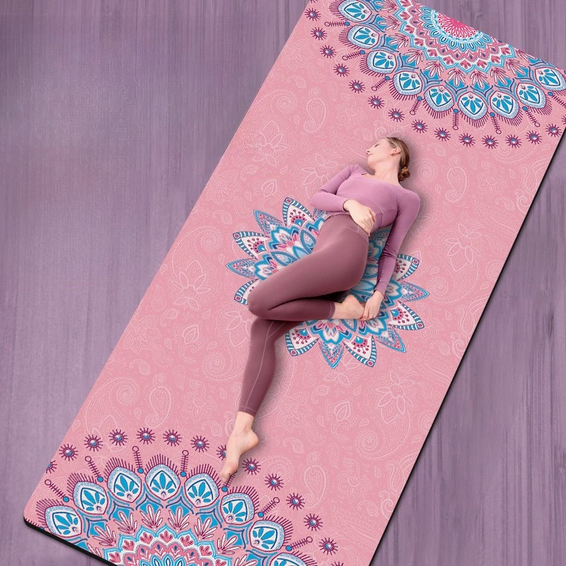 

Утолщенный замшевый коврик для йоги, напольный коврик с принтом, домашний фитнес, скакалка, упражнения для прыжков, амортизирующая звукоизоляция