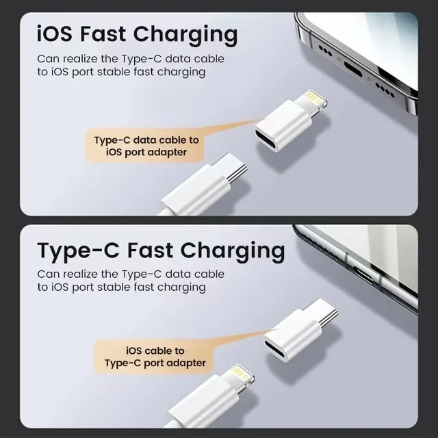 OTG Type C To Lightning Adapter For ios Female To USB C Male Fast Charging Adaptador For iPhone 14 Pro Laptop Converter