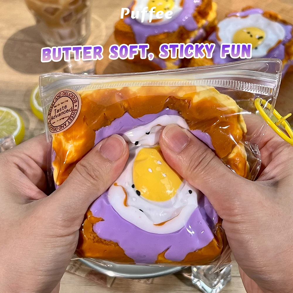 لعبة إسفنجية من السيليكون المحمص على شكل بيضة القلقاس، لعبة تابا إسفنجية مصنوعة يدويًا، لعبة ضغط بطيئة الارتداد لاصقة كريمية ناعمة #3