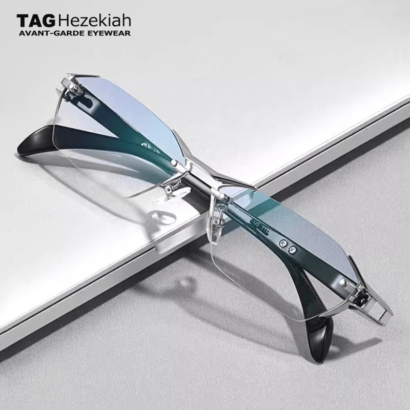 

2026 Титановая оправа для очков, мужские безрамочные дизайнерские очки, оправа для очков T1141, квадратная оправа для близорукости, ретро очки для женщин для чтения