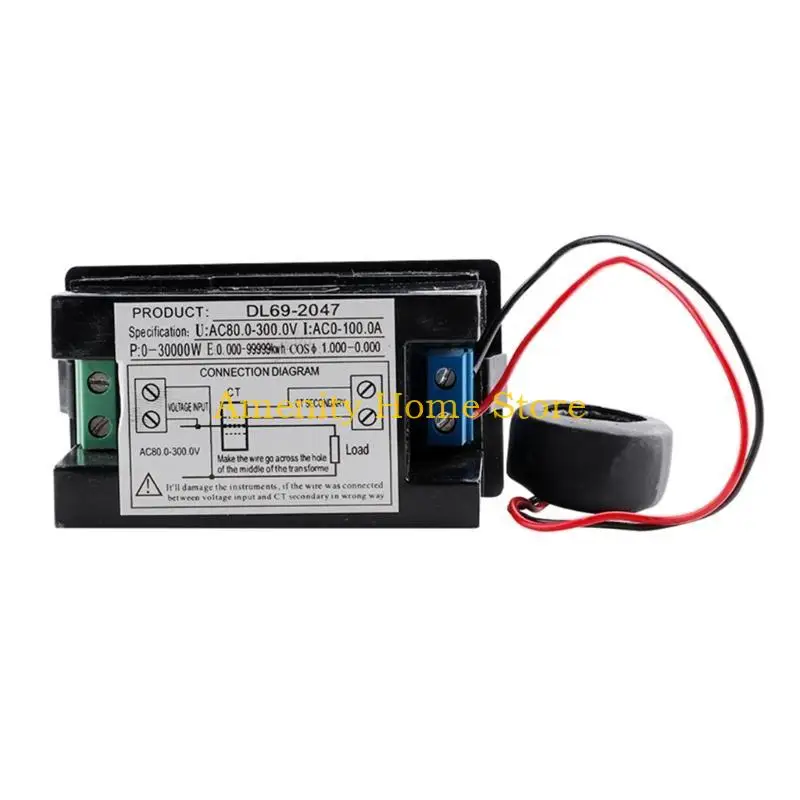 

F26C Вольтметр Амперметр Ваттметр AC80-300V/200-450V 0-100A 0-99999KwH Многофункциональный