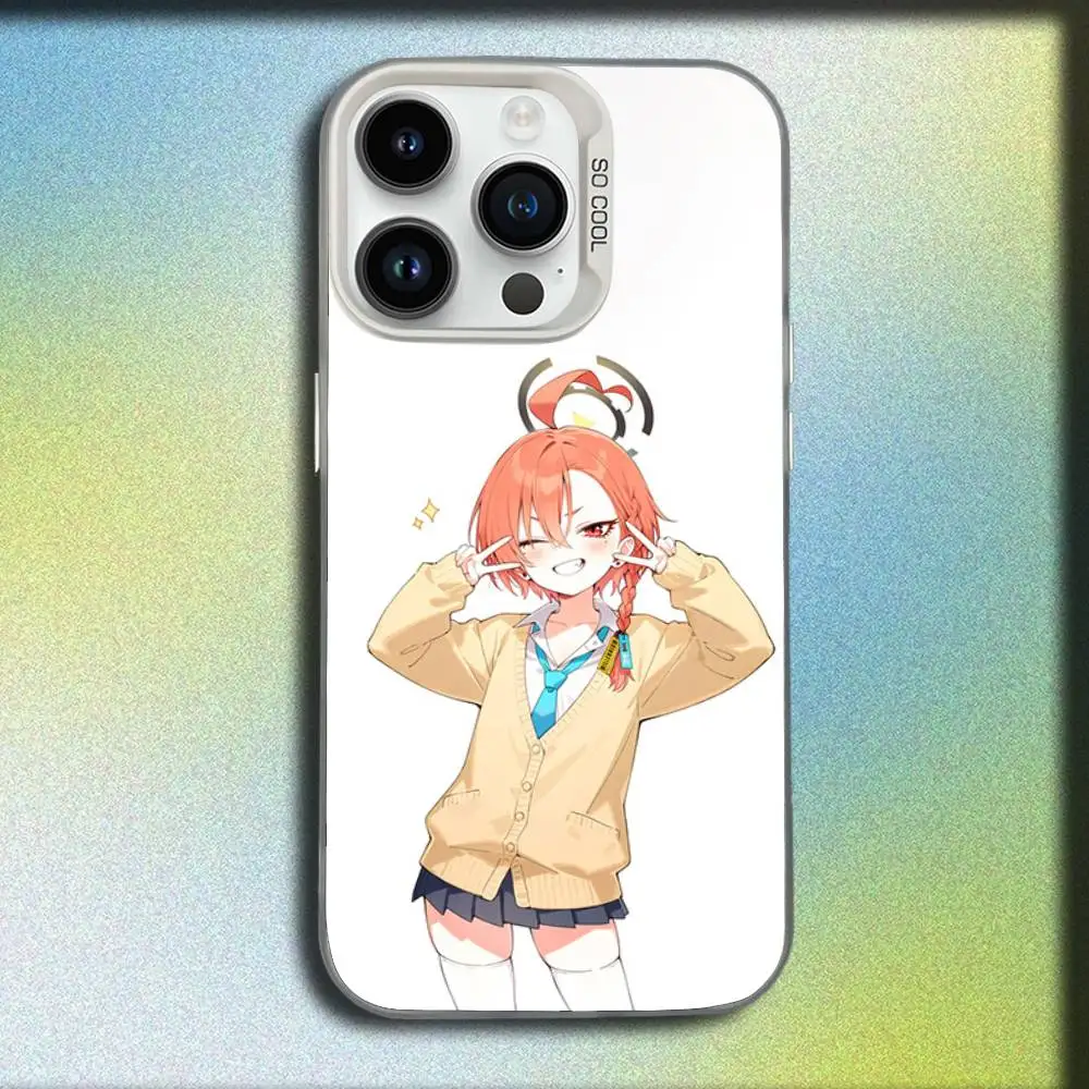 حافظة هاتف لطيفة على شكل حرف A باللون الأزرق لهواتف iPhone 16,15,14,13,12,11,Mini,Pro,E,MAX غطاء مقاوم للصدمات من الحلوى البيضاء غير اللامعة