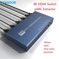 8K@60Hz HDMI-compatible Switch 3x1 eARC Soundar Audio Extractor 48Gbps HLG Dolby Vision Dolby Atmos eARC/ARC TV PCM for PS5 XBOX