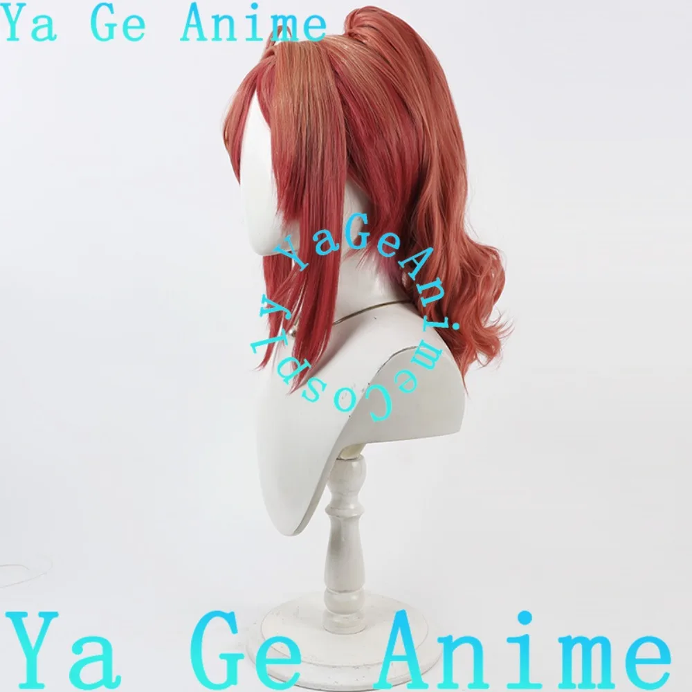 Ya Ge Anime VTuber Ichijo Ririka Lockige Pferdeschwanz Cosplay Perücke Anime Spiele Halloween Karneval Party Synthetische Hitzebeständige Haar