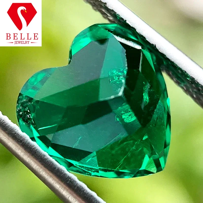 

BELLE Brilliant Heart Cut Hot Sale Lab Grown Emerald Moissanite VVS1 AGL Certificated Diamond Beads for Jewelry Making Charms