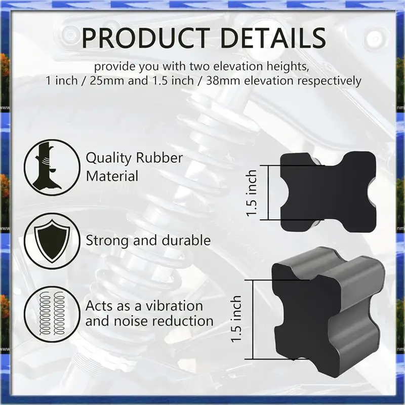 Kit de reforço de mola helicoidal frontal, 4 peças, espaçadores de mola helicoidal de borracha para serviço pesado para elevador de mola helicoidal de 1 a 1,5 polegadas