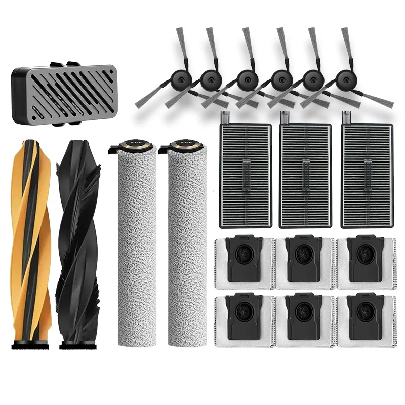 Kompletne akcesoria zamienne do MOVA Z60 Ultra/Pro Roller: szczotka główna, szczotka boczna, filtr HEPA, rolka, mop, ściereczka, worek. — 2