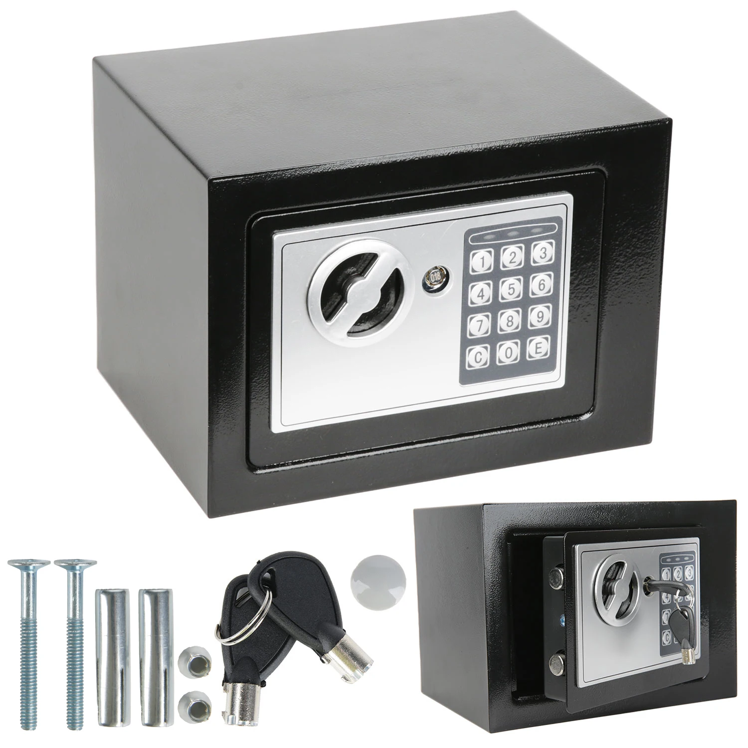 Image of 4,6 L Elektronischer Sicherheitstresor mit Diebstahlschutz, Digitalem Tastenfeld, Doppelter Entriegelung, Versteckt Montierbar für Dokumente, Schmuck und Bargeld