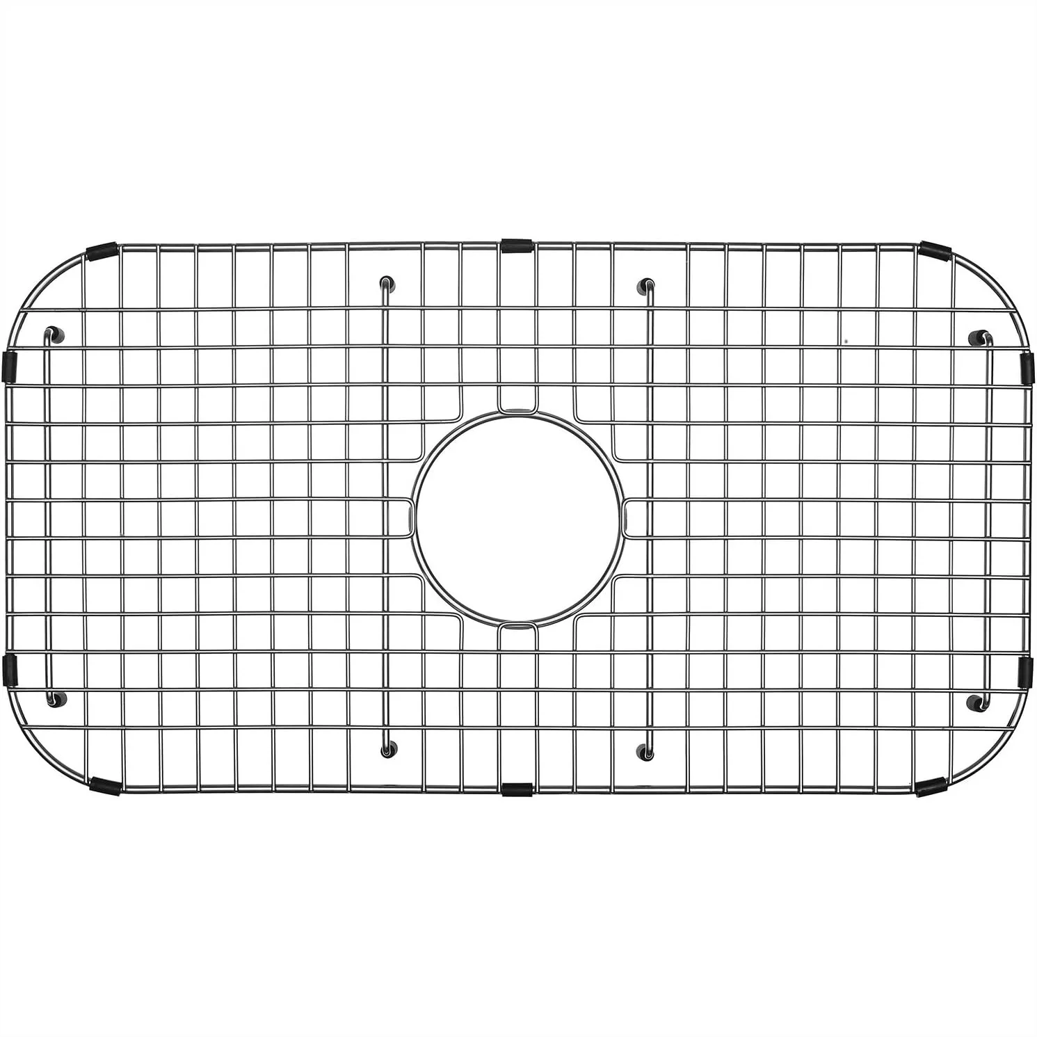 

Sink Bottom Grid 27-1/2" x 14-1/4" for Centered Drain, 304 Stainless Steel with Corner Radius 3-1/2", Lightweight and Durable