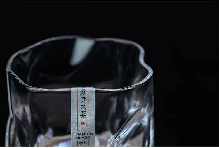 Japanese Edo Designer Crumple Paper Irregular Shape Crystal Faceted Der Whiskybecher Whiskey Whisky Rock Glass Artwork Wine Cup