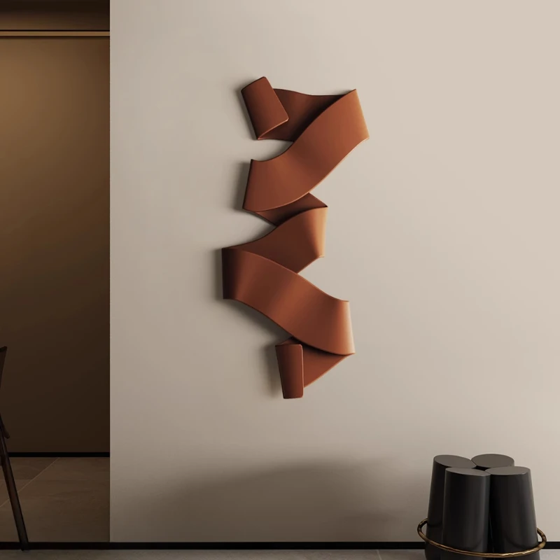 Italian irregular streamer three-dimensional wall decoration, entrance background wall