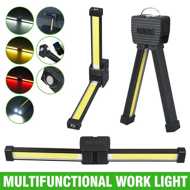 Gym Lamp for Posing,7th Gear Dimming,Portable Magnet LED Flashlight with Hanging Hook,Handheld USB Rechargeable Worklight