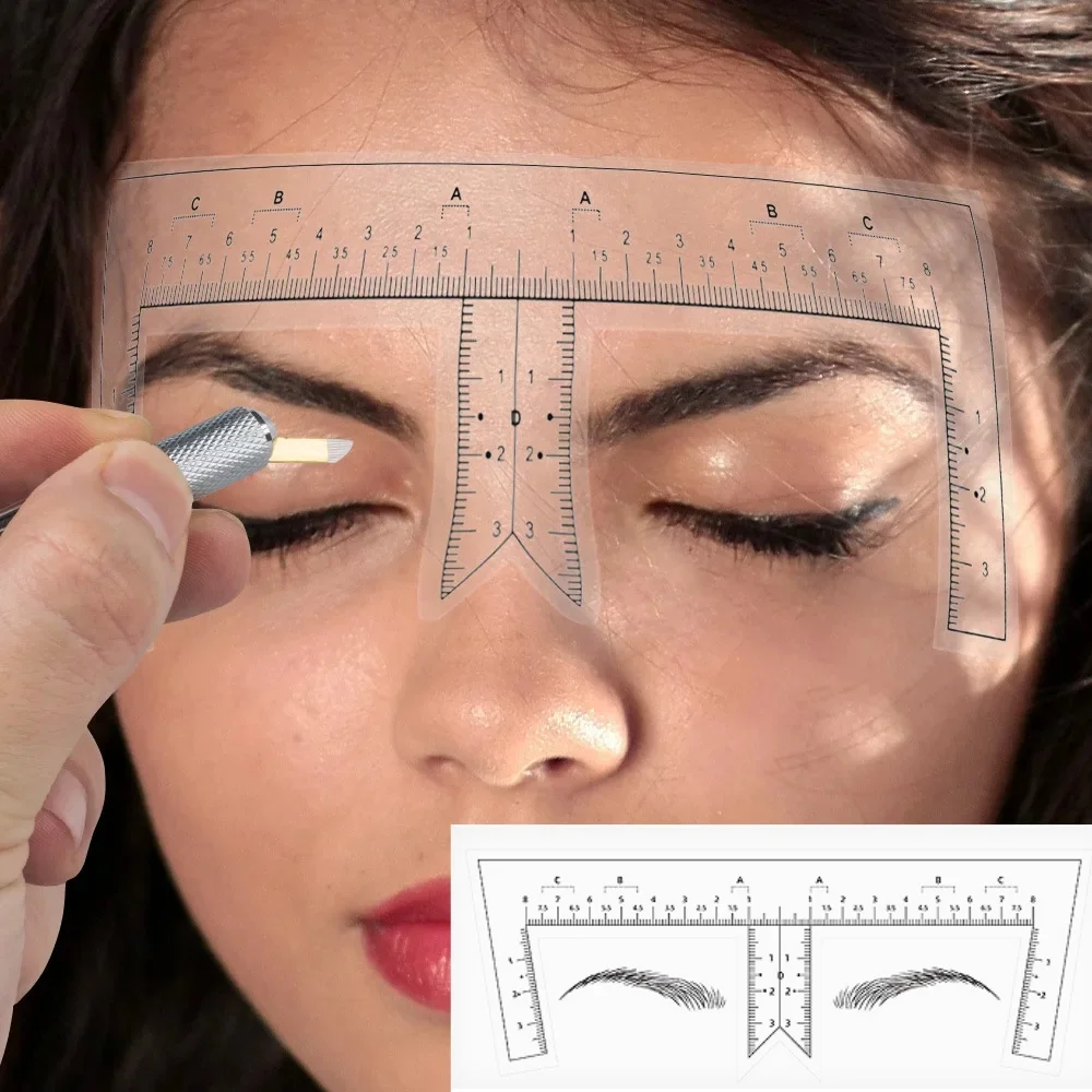 

10pc Disposable Eyebrow Design Stencil Eyebrow Tint Airbrush Auxiliary Sticker Brows Shaping Template Makeup Tool