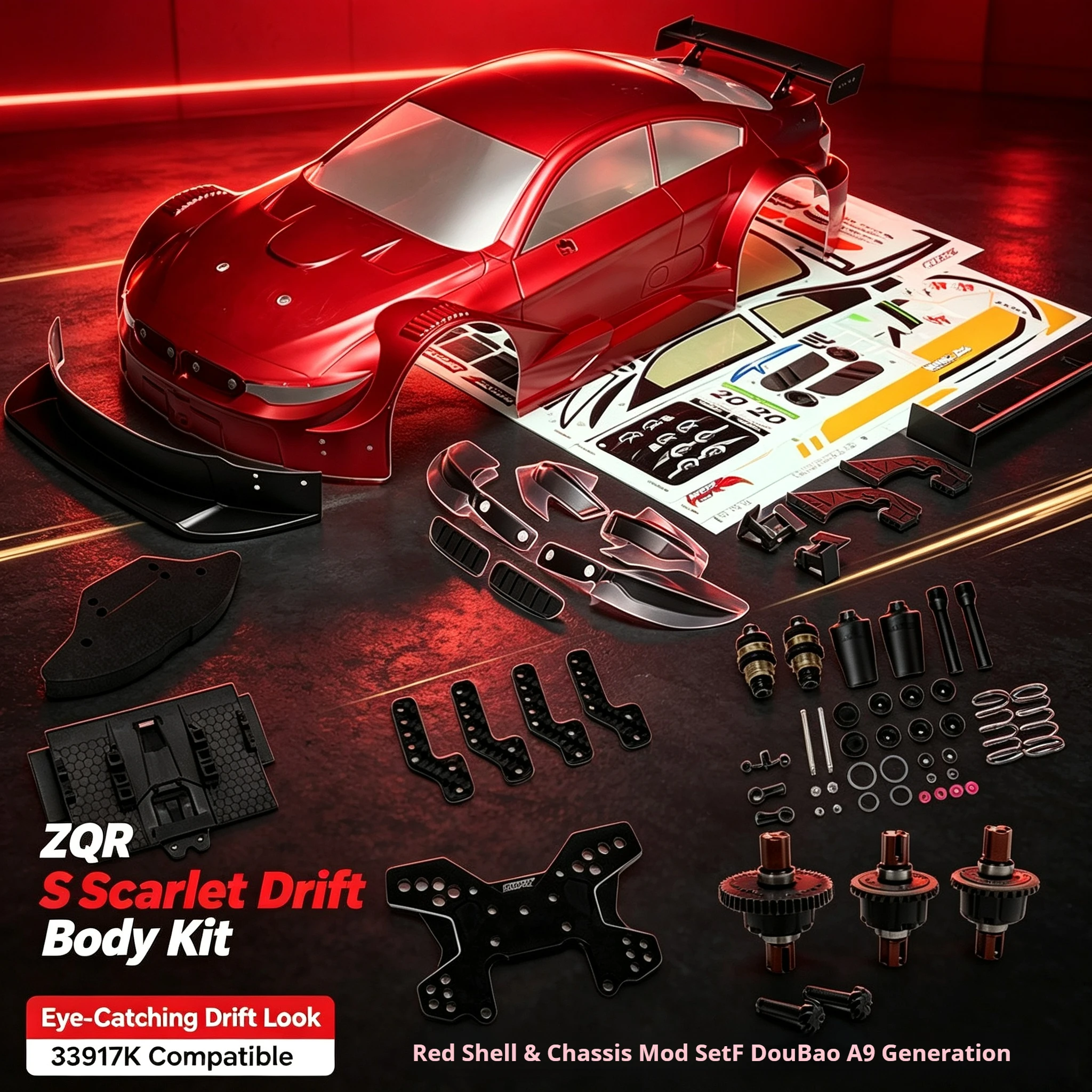 KKPIT KRL-RS XNR to ZQR Conversion Kit 33915K 33918K 1/7 RC Rally Car Convert To Drift Car Modification Upgrade Parts