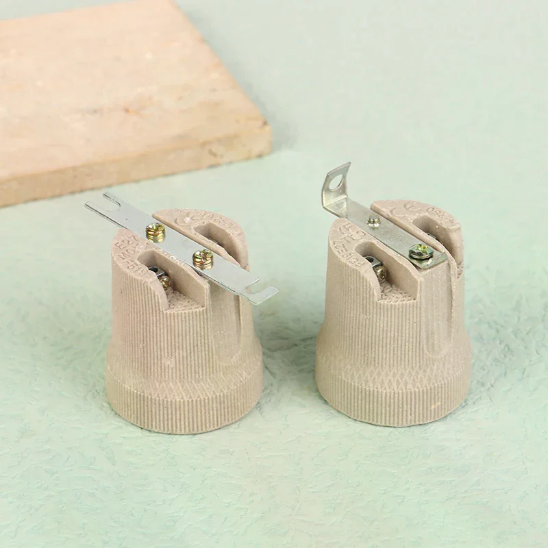 1Pc Lamp Base E27 Vintage Ceramic Lamp Fittings Socket Lamp Base Holder Accessory Fixing Bracket Large Screw Cap 250V 4A
