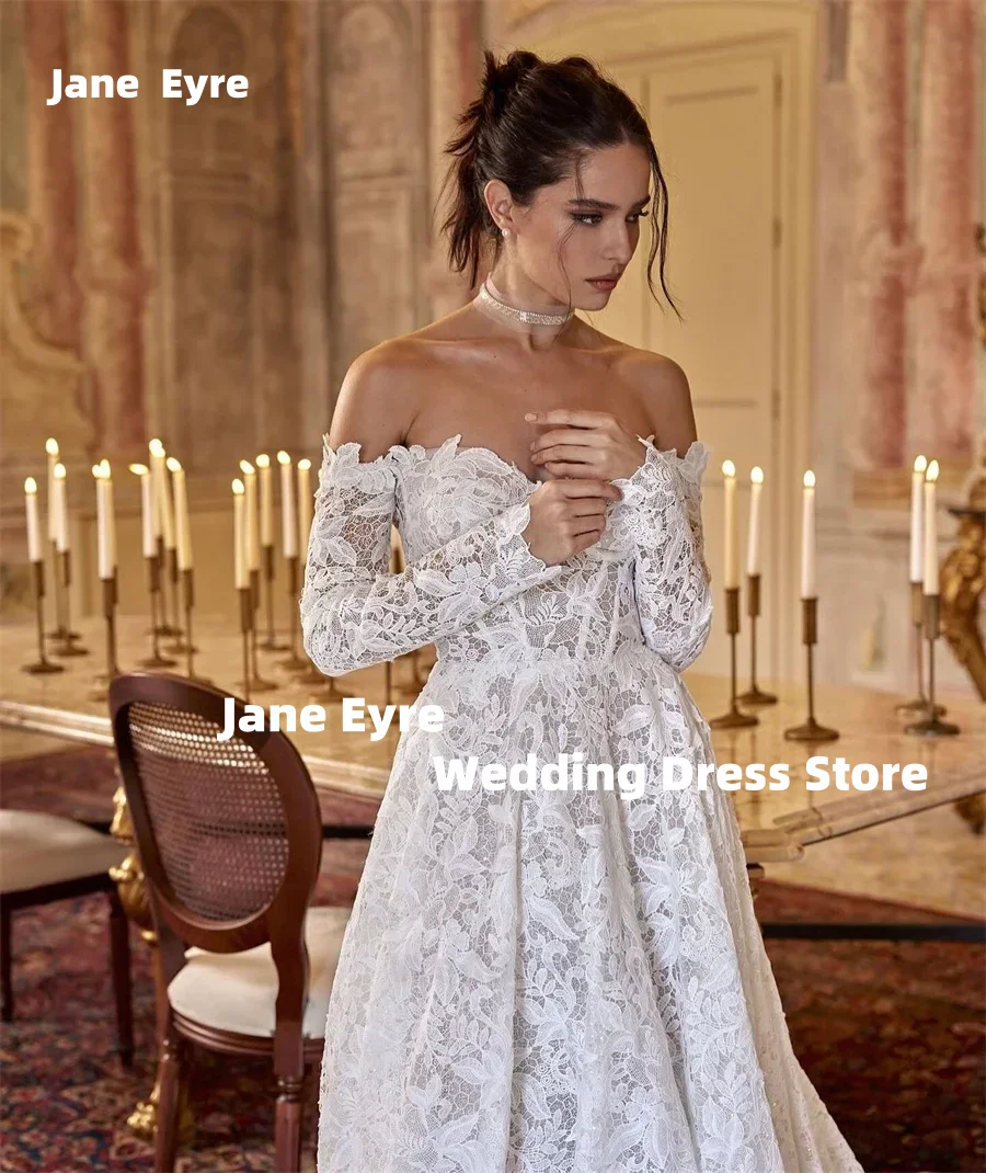 Jane Eyre Fashion Sweetheart Wedding Dress Lace A-line Bridal Gowns Long Sleeve Backless Customized Evening Gowns Wedding 2026