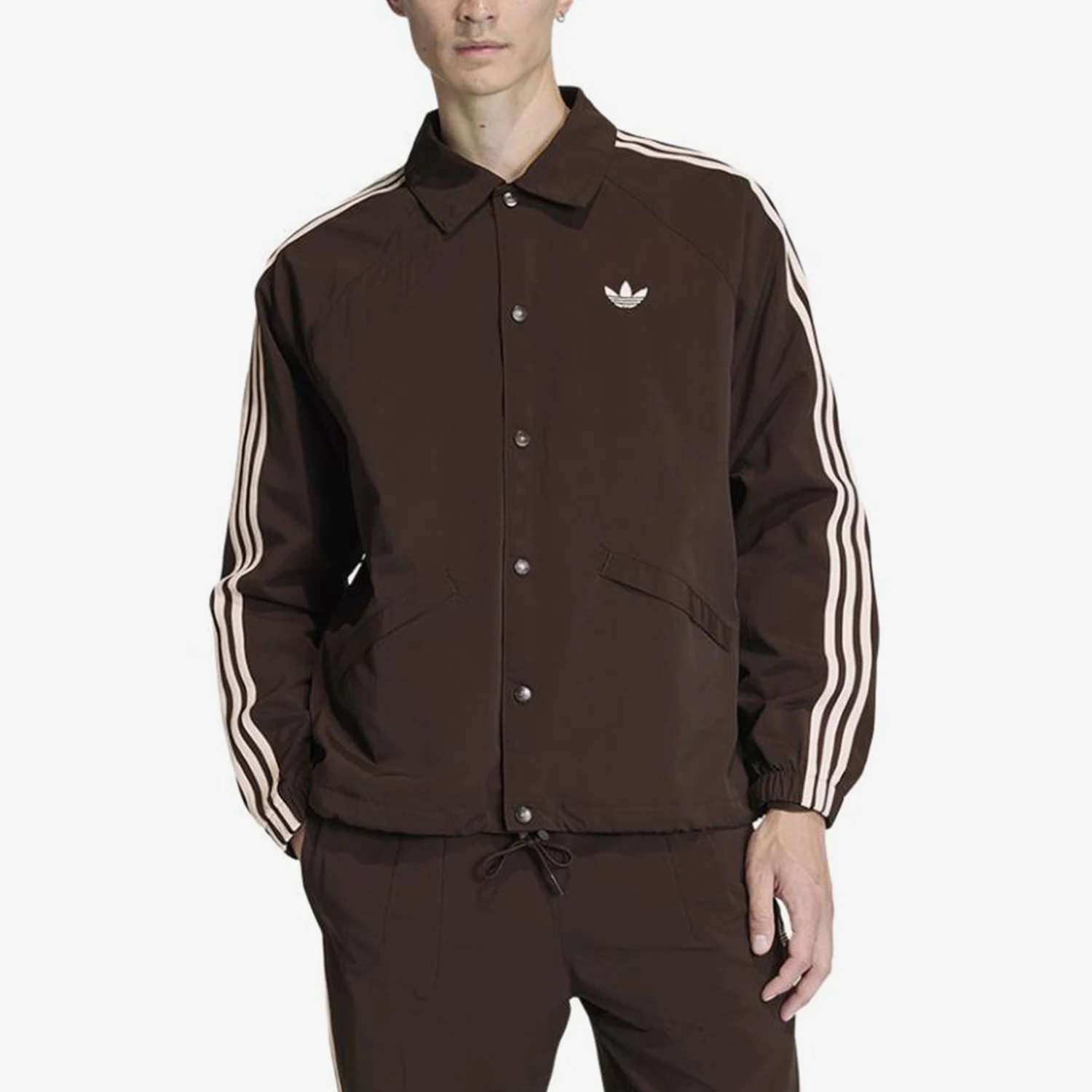 Adidas genuine clover new men's brown loose jacket jacket KE3595