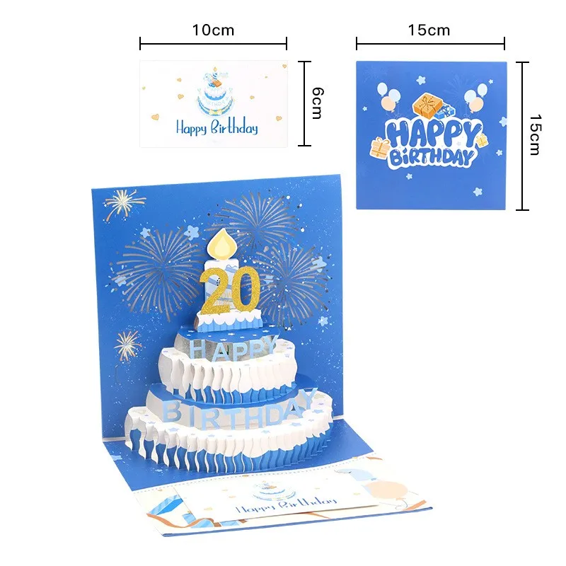 3D Birthday Music Greeting Card With Lights For Gift Music Can't Change