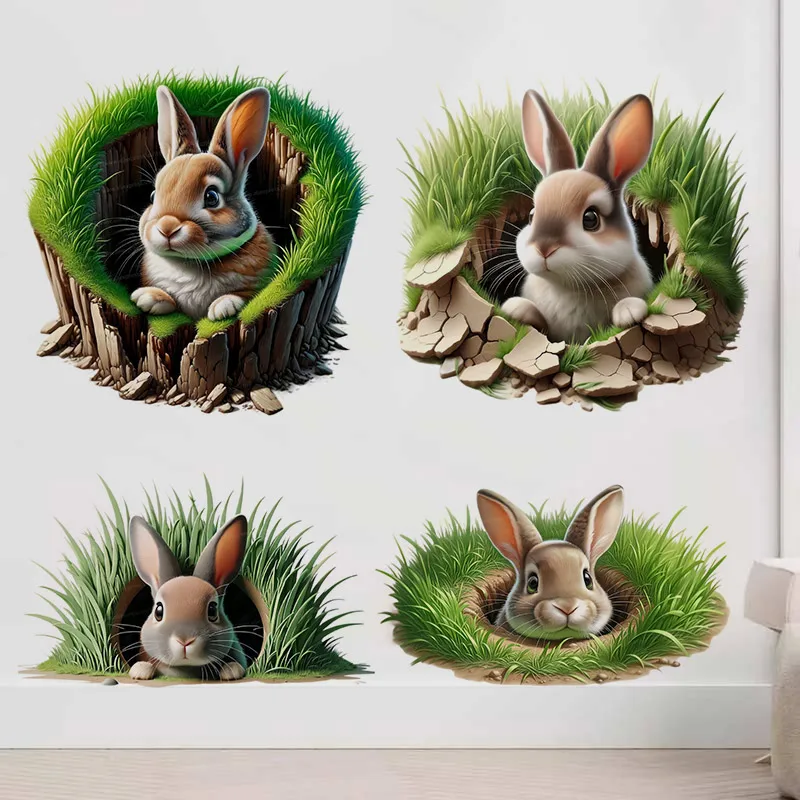 

Grass Bunny Wall Sticker Baby Kids Room Decoration Mural Self-adhesive Bedroom Home Wallpaper Nursery Decor Decals M889