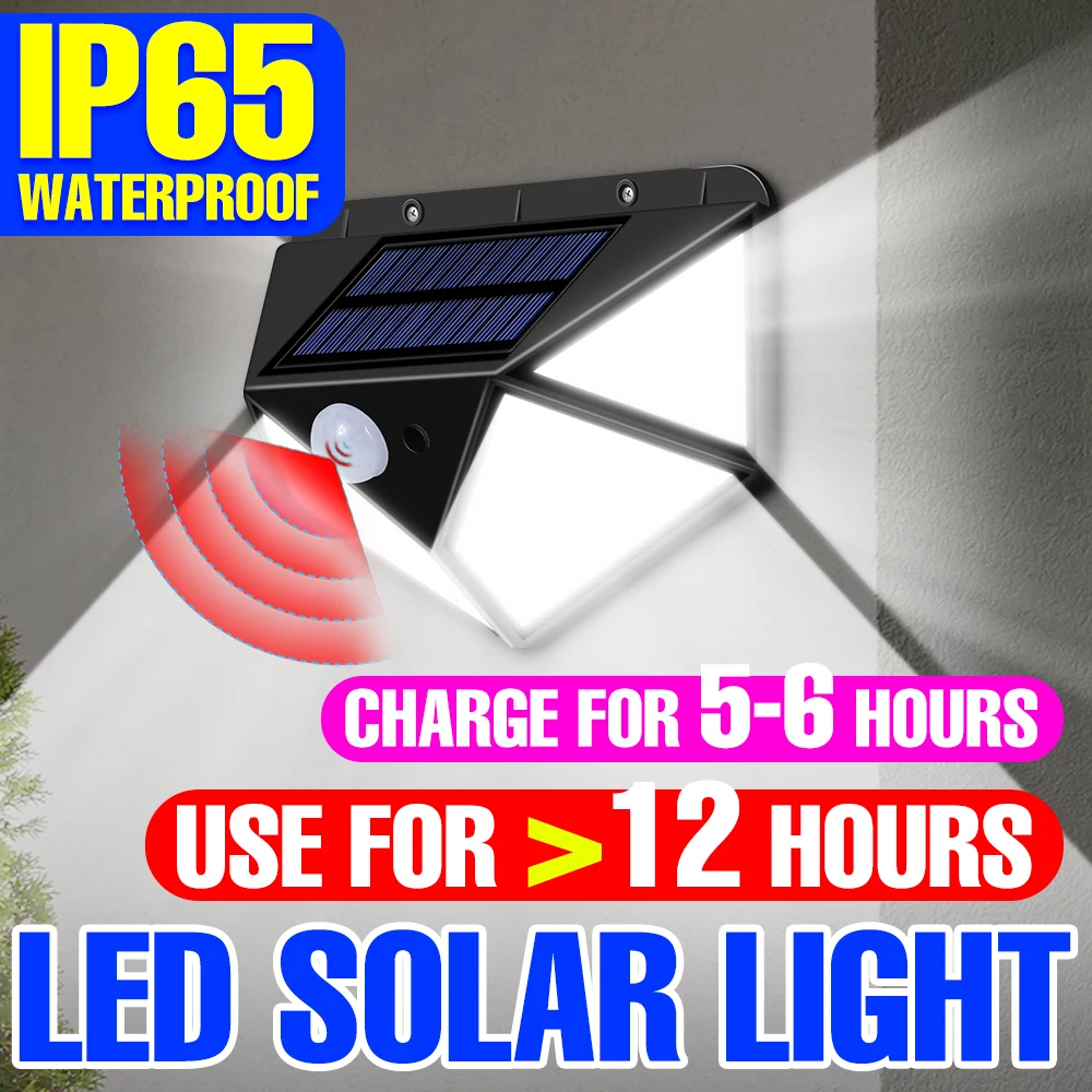 

Solar Led Reflector Led Street Light Solar Powered Lantern Outdoor Wall Sconce Lamp Exterior Spotlight Garden Emergency Lighting