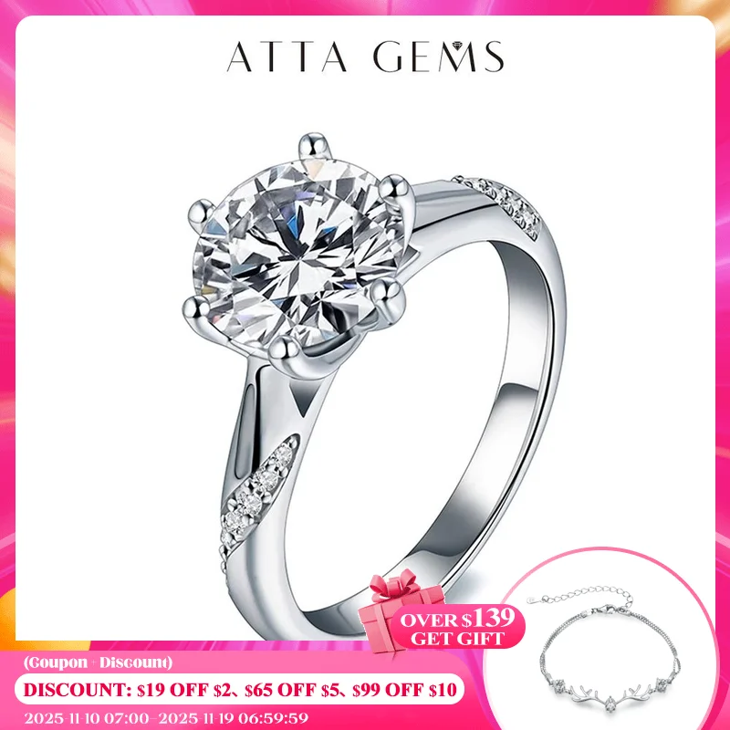 

925 Sterling Silver Ring 1ct 2ct 3ct Classic Style Moissanite Diamond Ring Wedding Party Anniversary Ring For Women Fine Jewelry