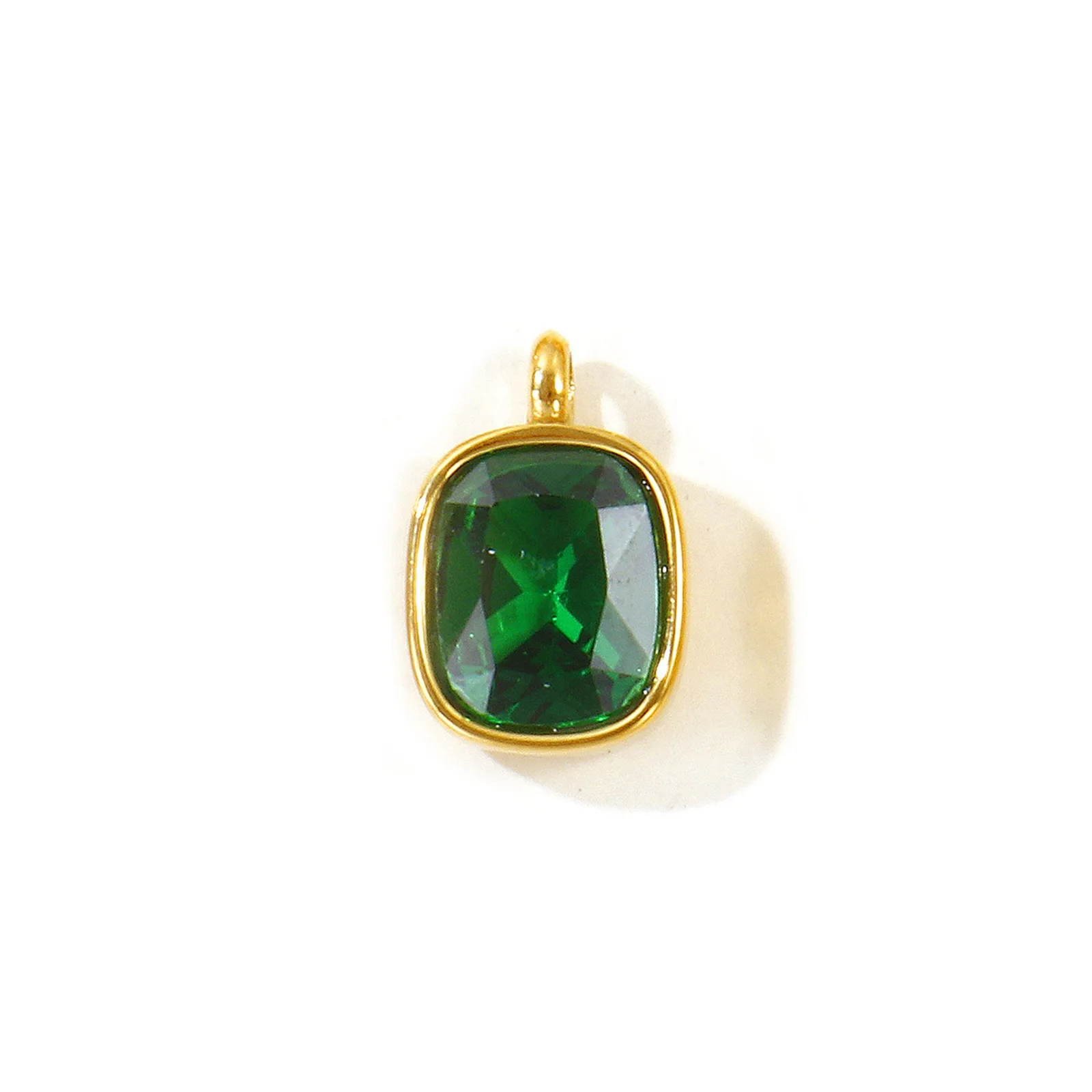 1 Stück Mehrfarbiger Ovaler Kubischer Zirkonia Geometrischer Anhänger 18K Vergoldeter 304 Edelstahl-Anhänger für DIY Halsketten-Schmuckherstellung – Detail 13