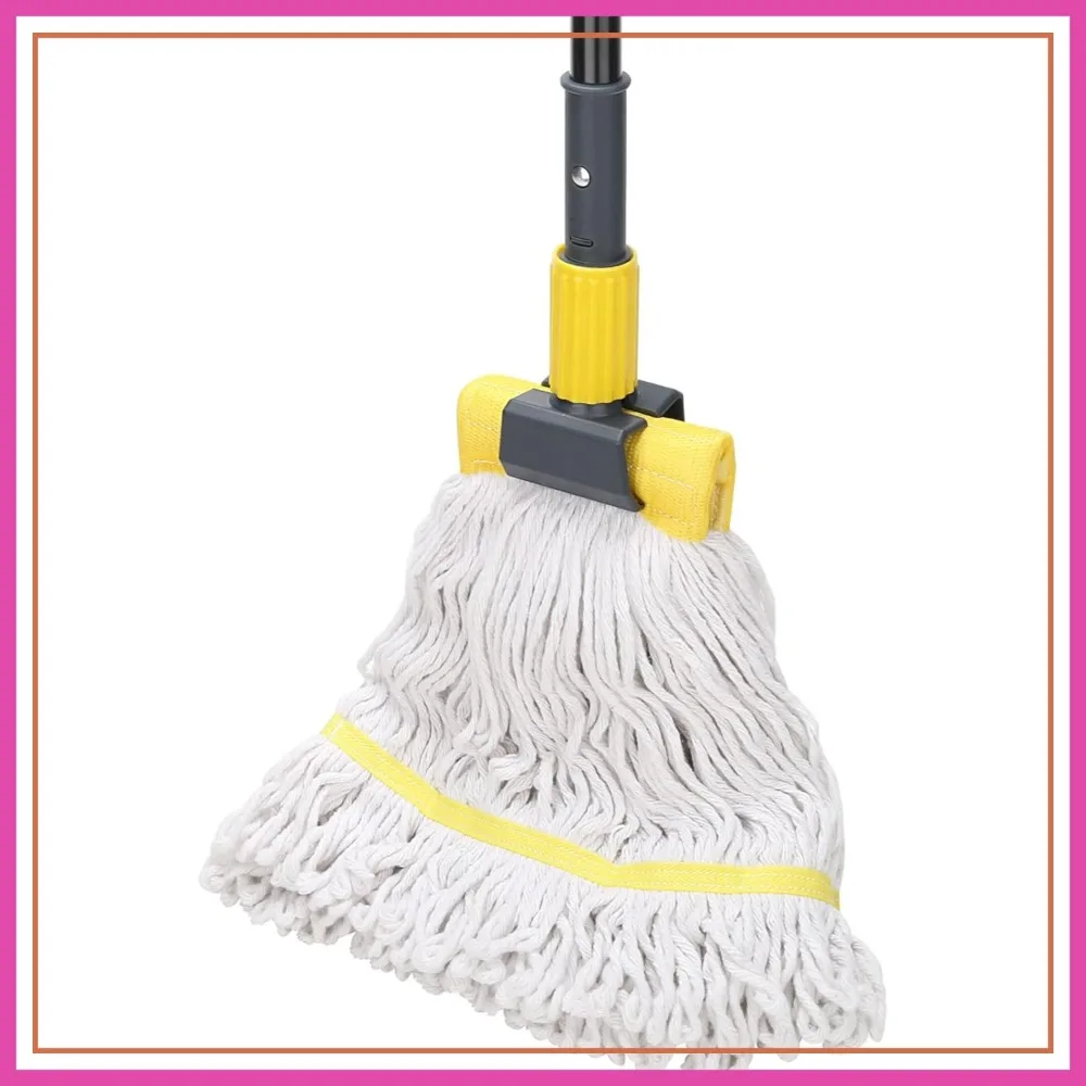

Heavy Duty Commercial Mop with 60" Long Handle, Looped-End String Wet Mop for Floor Cleaning