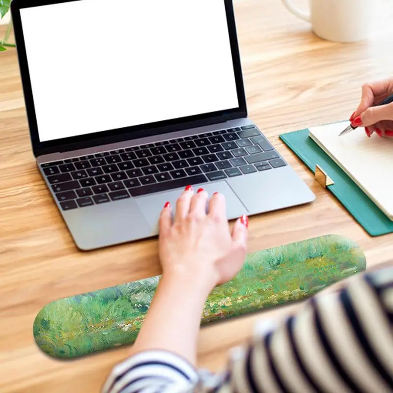 مسند المعصم لوحة المفاتيح زنبق الماء مريح الفئران وسادة المعصم دعم رغوة لعبة الفئران وسادة دعم النخيل مع قاعدة غير قابلة للانزلاق للوحة المفاتيح