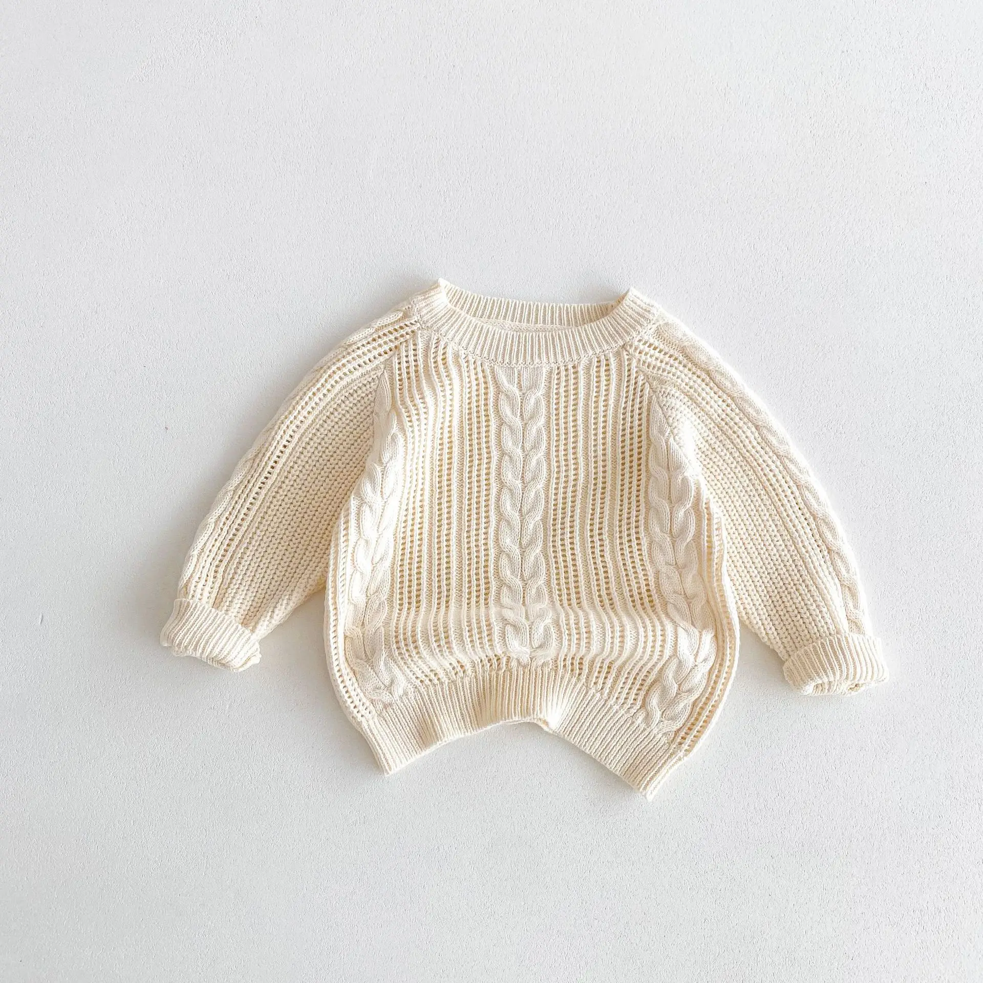 Autumn Korean Twist Pattern Versatile Knitted Sweater Children's Jumper Spring and Autumn Long-sleeved Sweater