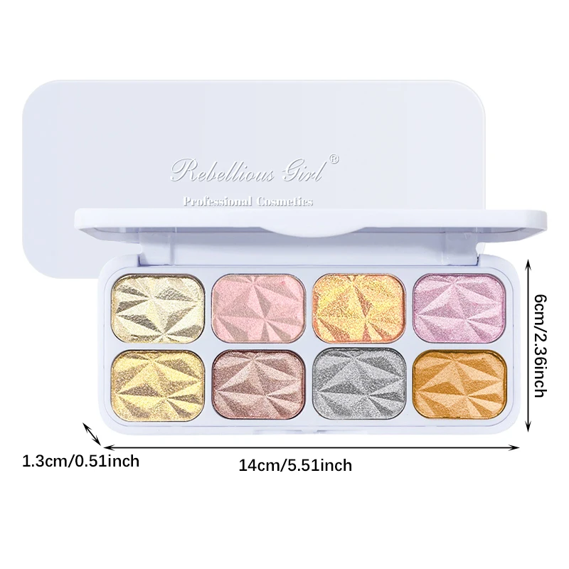 Paleta de contorno iluminador, 8 cores, requintado, tridimensional, sombra de nariz, palco, à prova d'água, maquiagem de contorno de longa duração