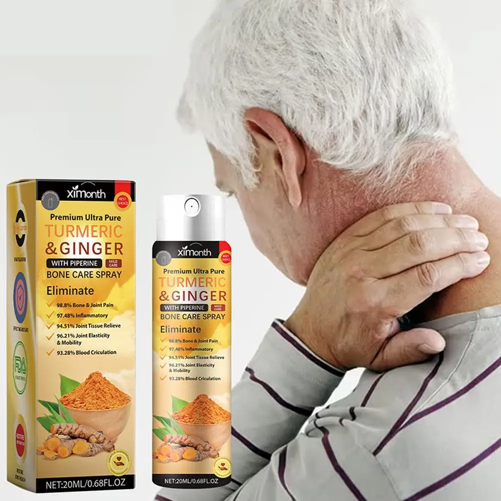 Turmeric Ginger Joint Care Spray Natural Piperine Body Massage Mist Moisturizing External Skin Care Spray Nourish Joint