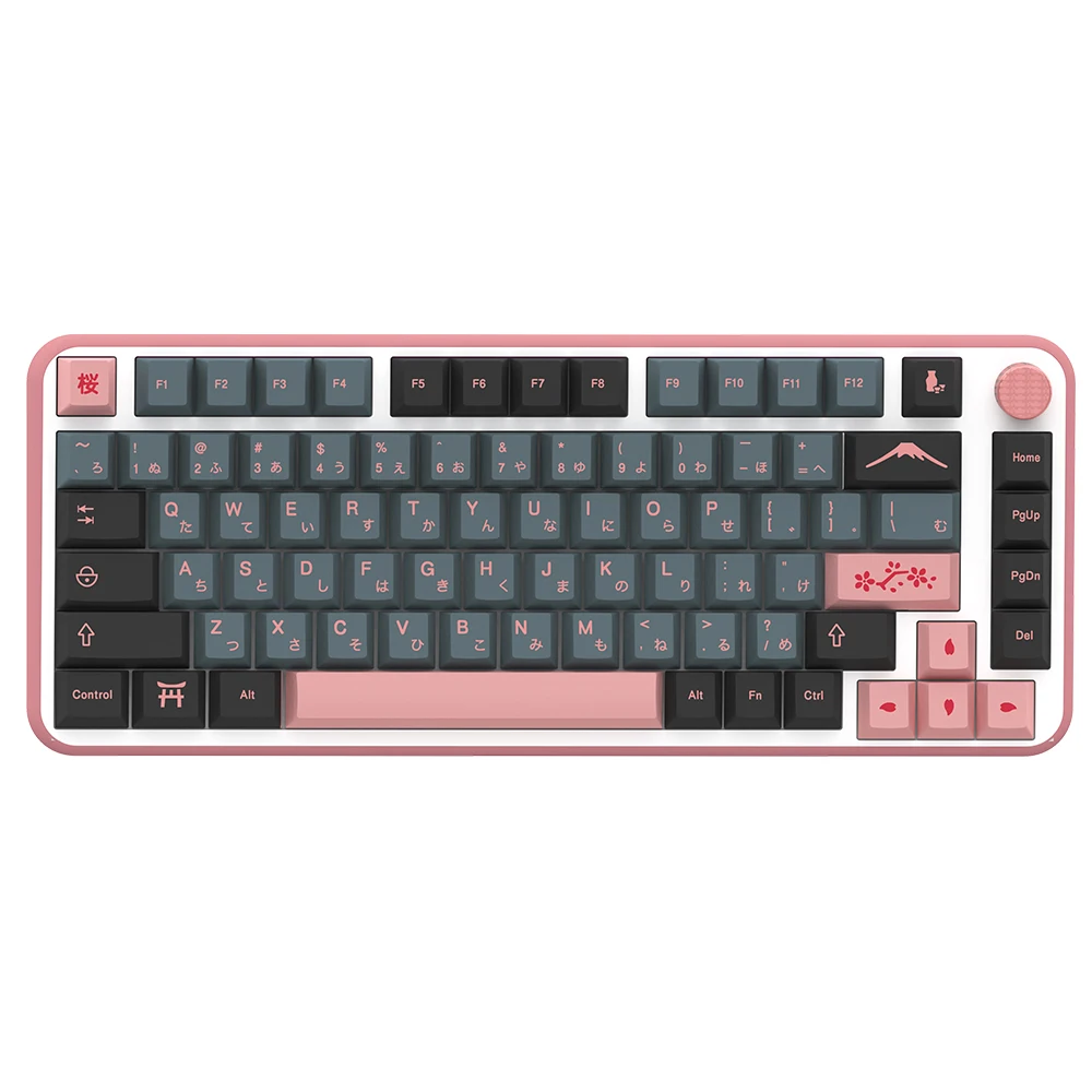 Imagem -06 - Night Sakura Keycaps para Teclado Mecânico Sublimação Pbt Keycap Perfil Cherry mx Gmk Custom 139 Chaves Novo 2023