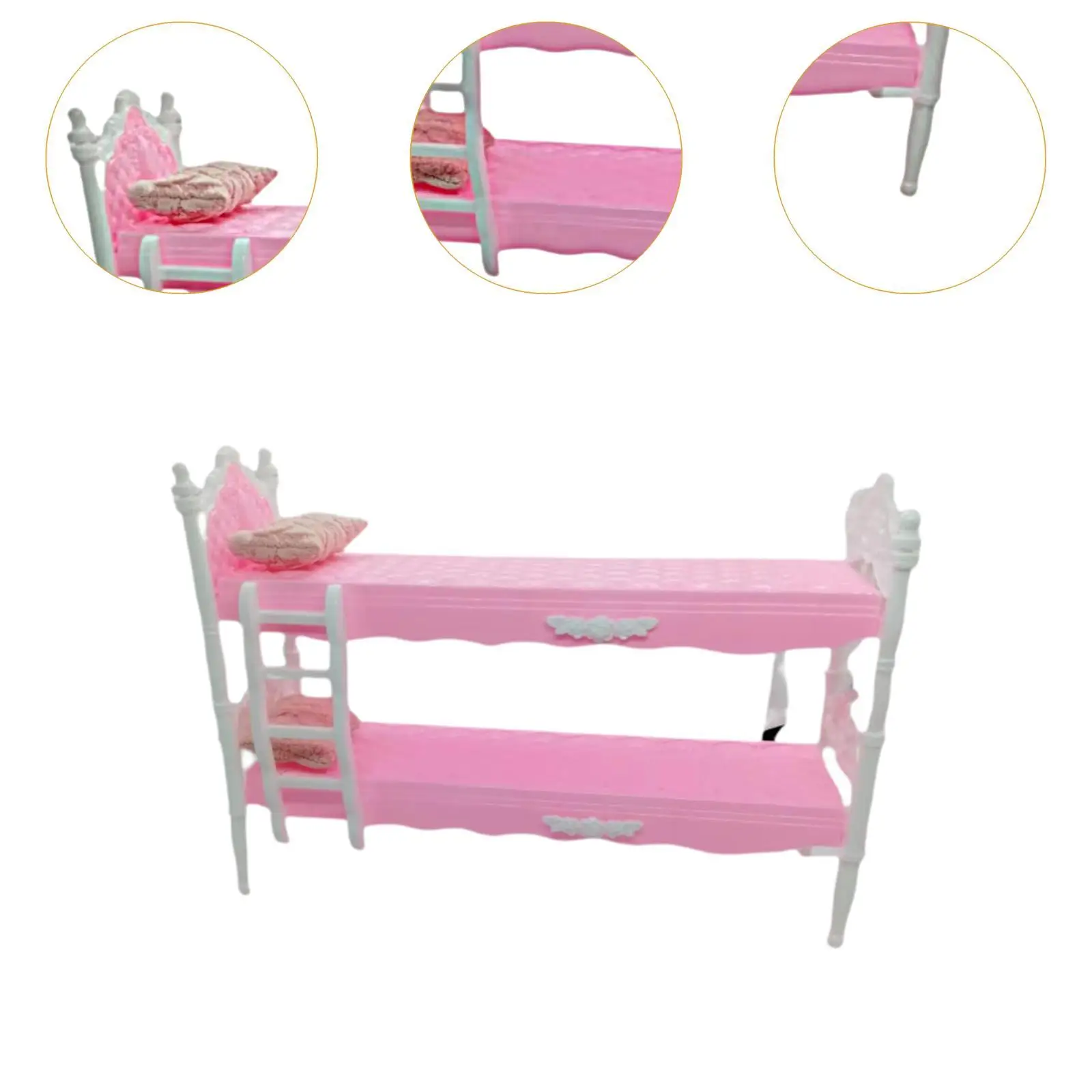 Litera para casa de muñecas, Mini litera, accesorios de cama para casa de muñecas, juguete de imitación de doble capa para decoración de escena, regalos para niños