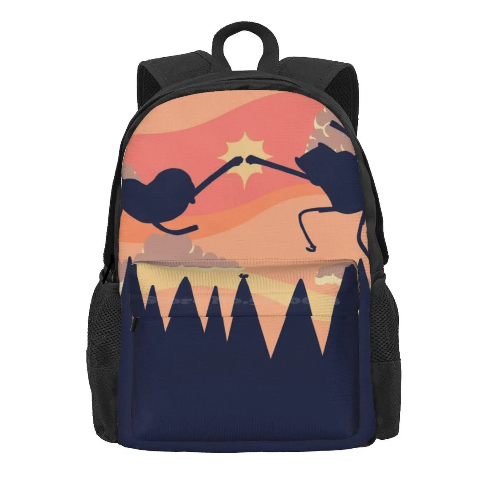 Epic Fist Bump! (Adventure Time) Hot Sale Schoolbag Backpack Fashion Bags Adventure Time Fan Art Finn And Jake Flame Princess