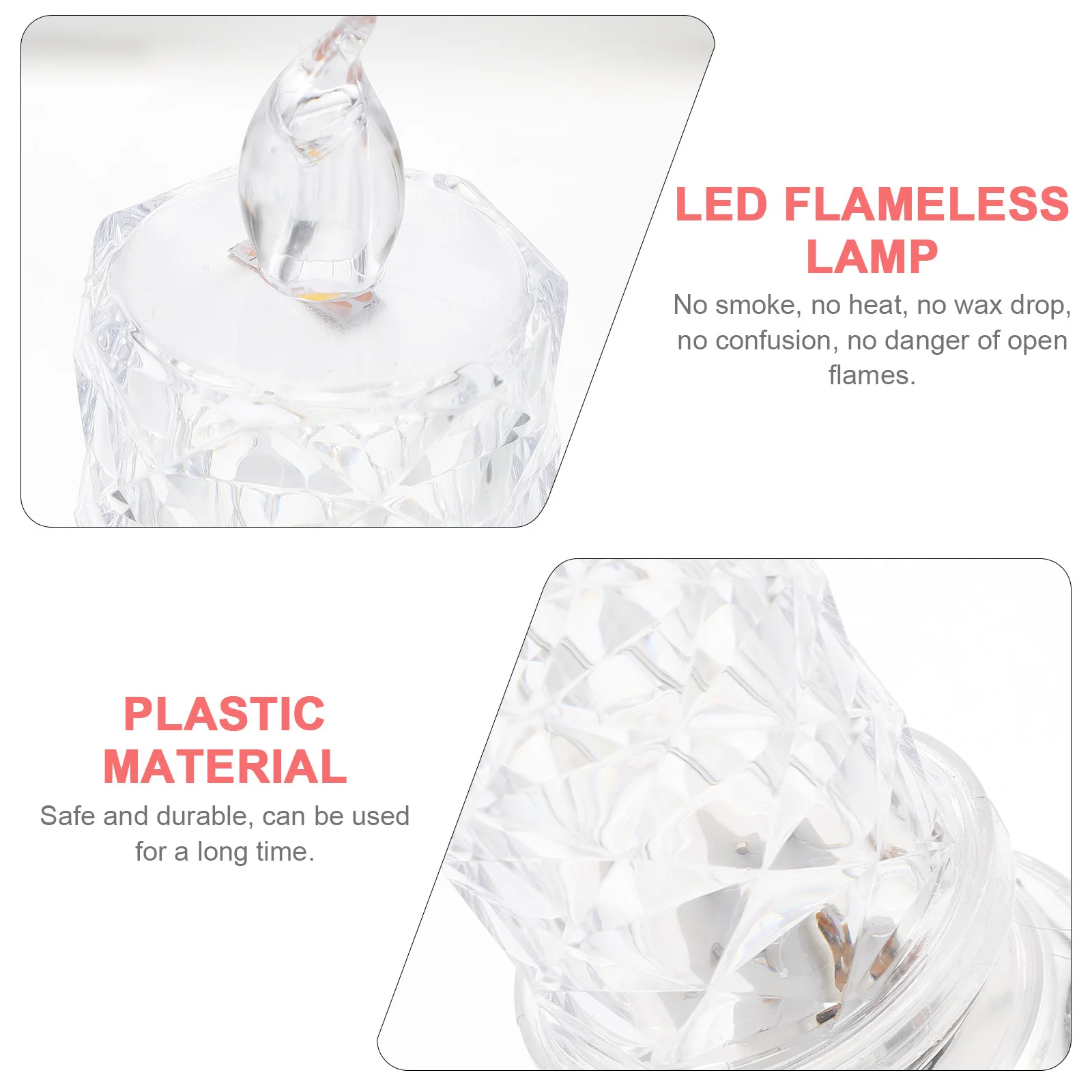 

Simulation LED Light Electronic Lamp Rose Design Flameless Realistic Refraction Decoration for Home Atmosphere